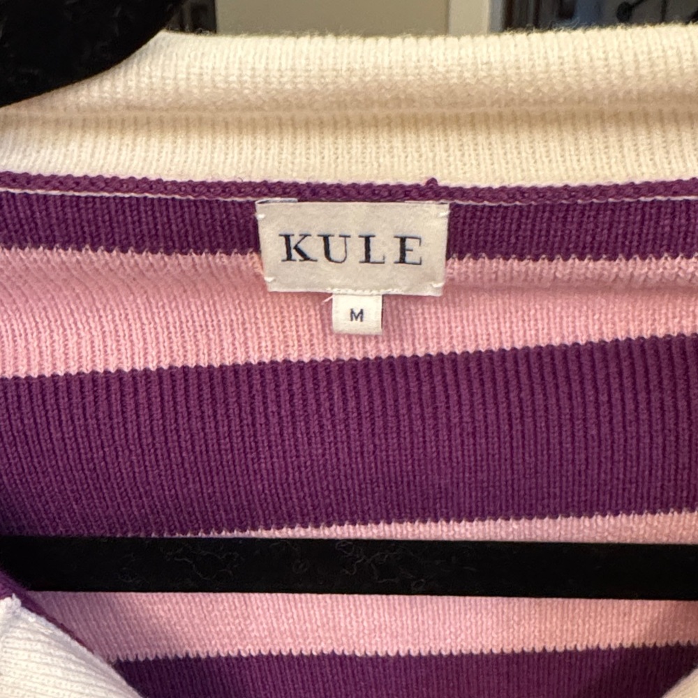 KULE V-Neck Striped Sweater - Purple, Pink, Red, Yellow - Picture 2 of 3